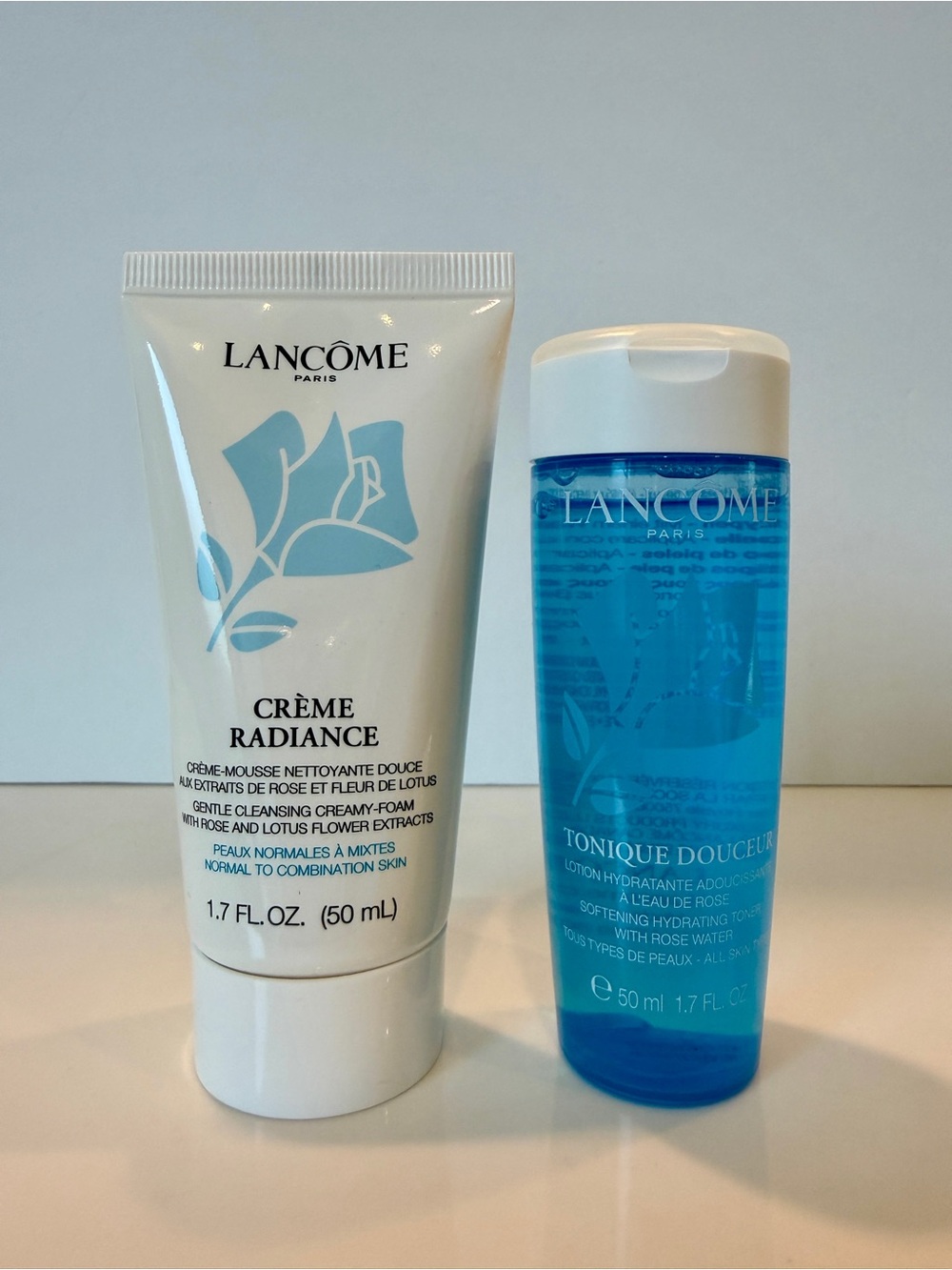 Lancome 2-Pc CRÈME RADIANCE Cleanser➕TONIQUE DOUCEUR Toner Set, 1.7oz/50ml EACH